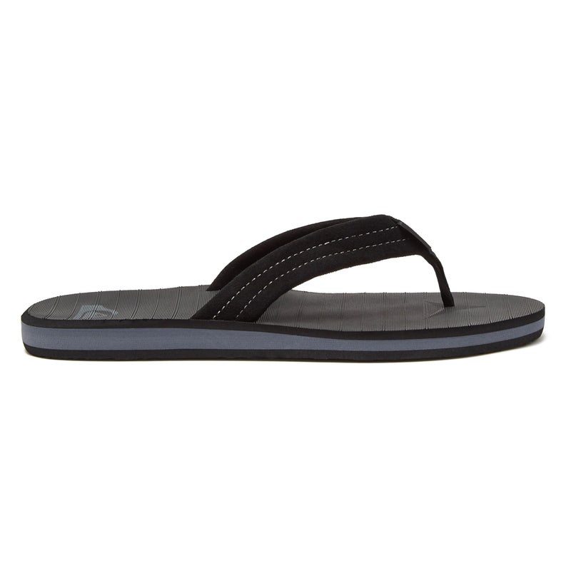 Quiksilver Carver Suede Flip Flops for Men, Arch Support Athletic Mens Sandals, Size 6 to 16 Thong Mens Slides, Solid Black, 11 M US - Image 2